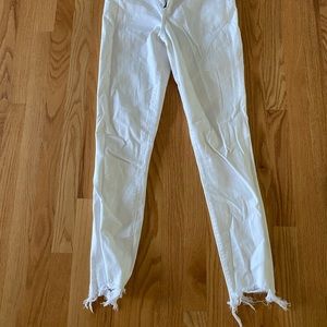 White Distressed Bottom Jeans
